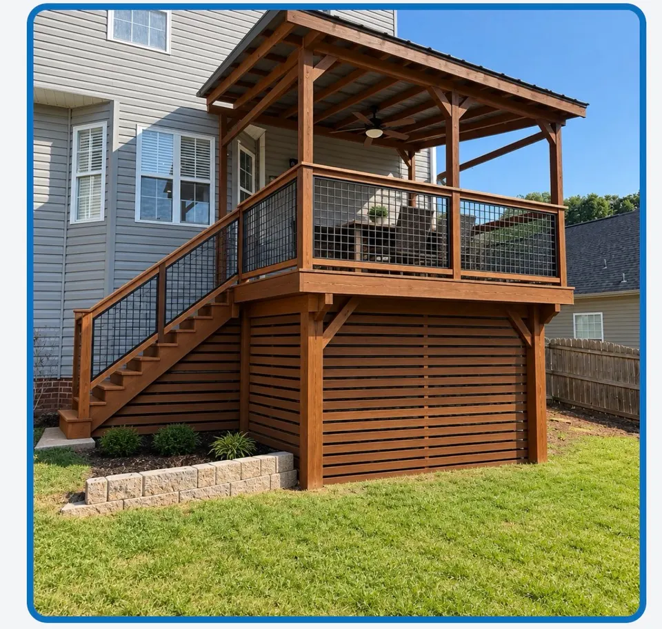 Covered Deck update and stain