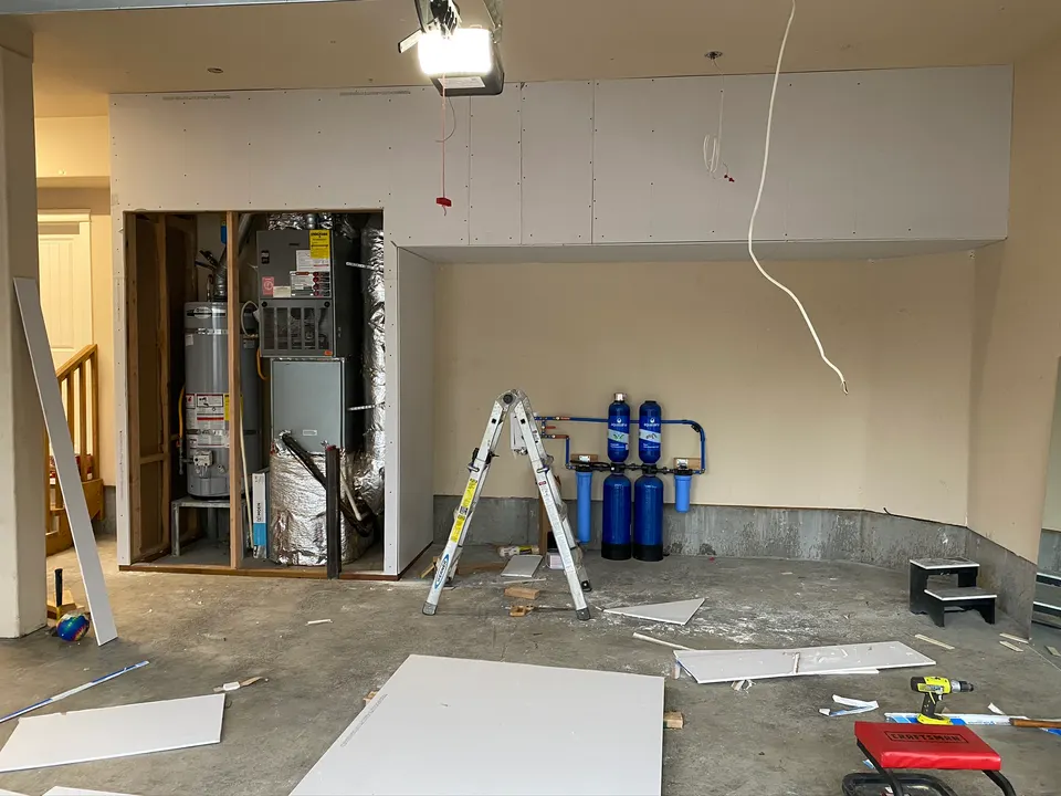 Garage finish: before