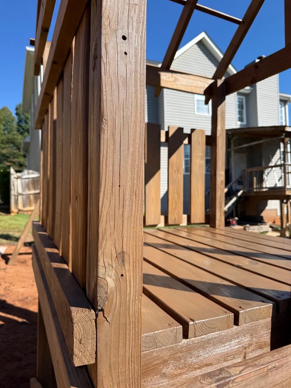 Playset rebuilt and stained