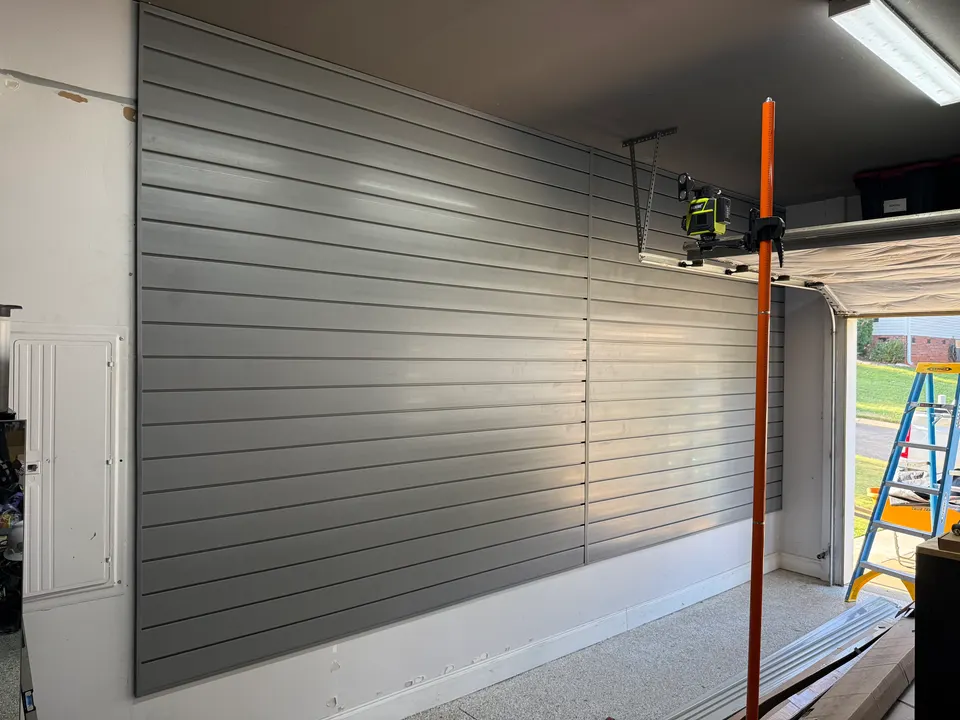 Garage slat wall