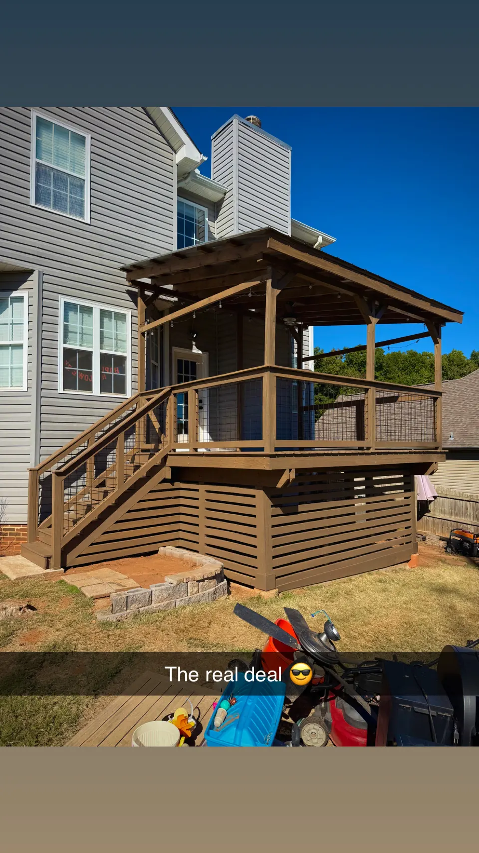 Covered Deck update and stain
