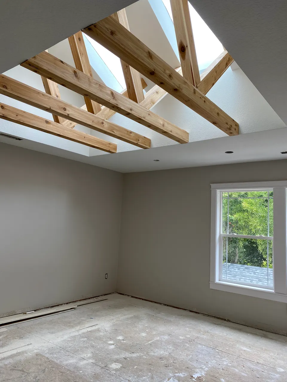 Skylights and timber trusses: before