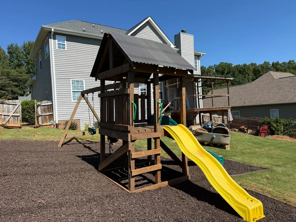 Playset rebuilt and stained