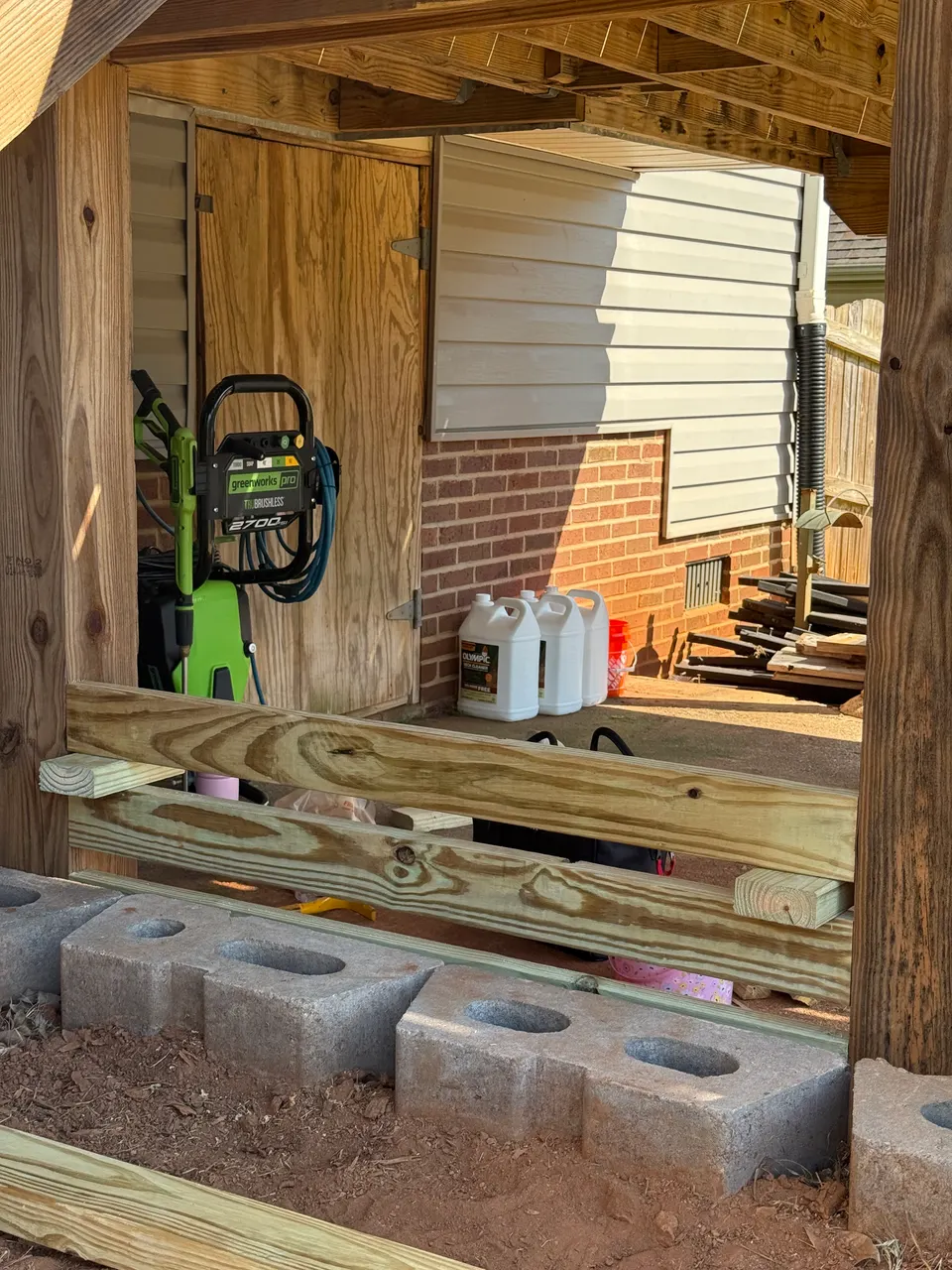 Covered Deck update and stain