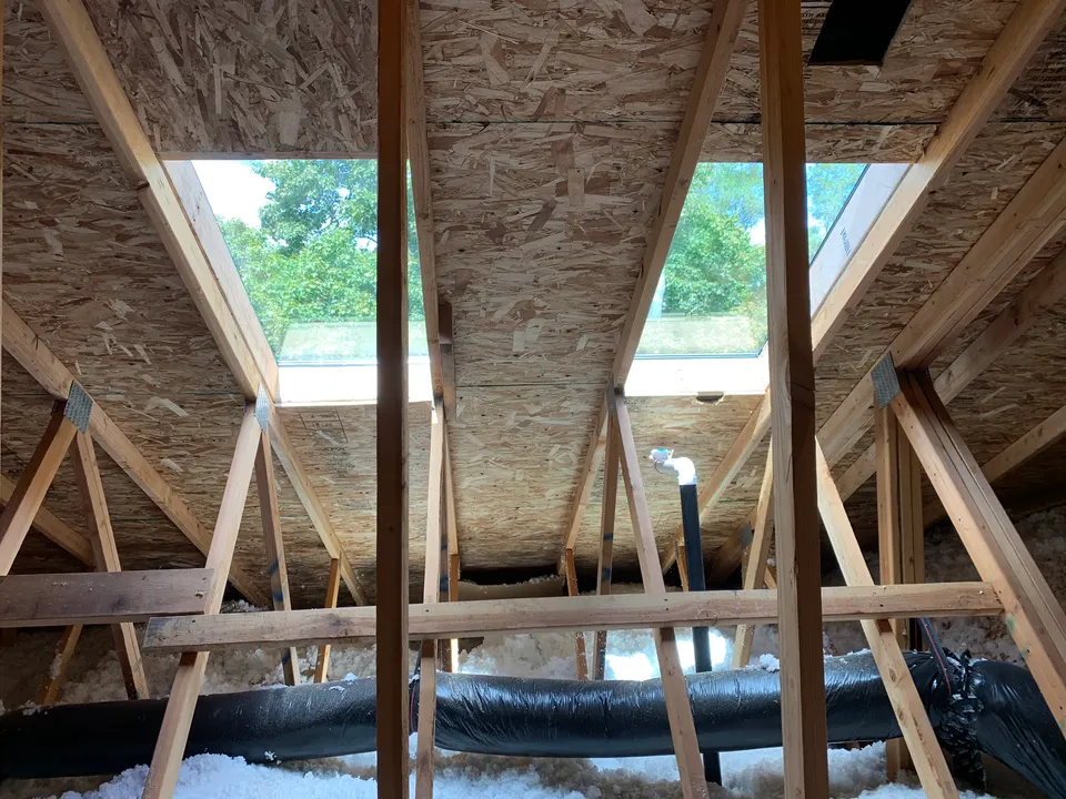 Skylights and timber trusses: before